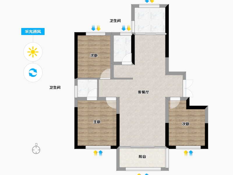 山东省-威海市-天亿城-77.00-户型库-采光通风