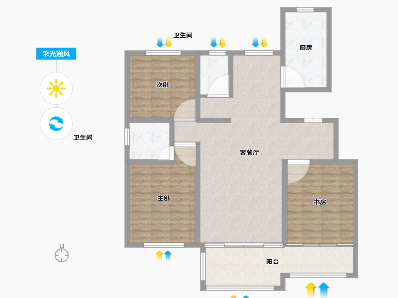 山东省-威海市-天亿城-113.00-户型库-采光通风