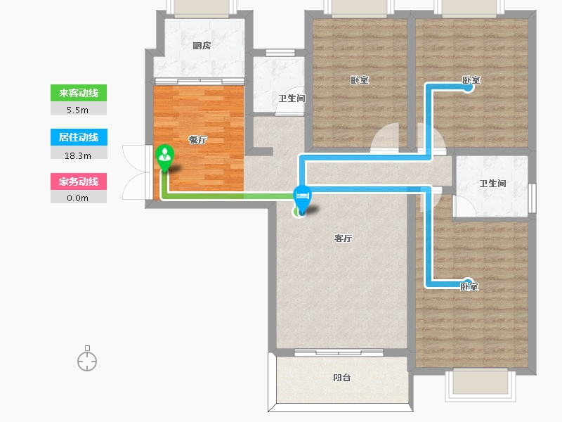 河南省-信阳市-怡景学苑-107.41-户型库-动静线