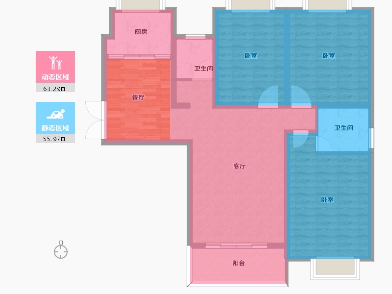 河南省-信阳市-怡景学苑-107.41-户型库-动静分区