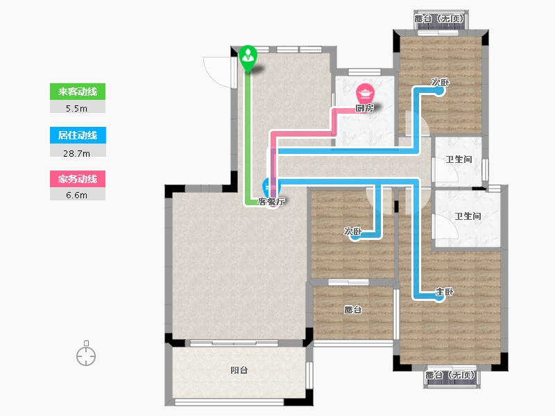 湖南省-长沙市-宁华星湖湾二期-120.36-户型库-动静线