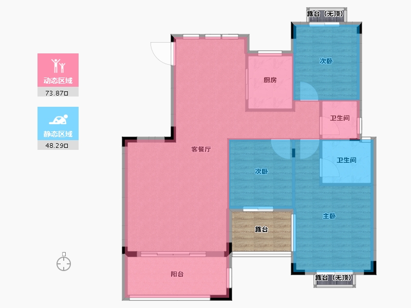 湖南省-长沙市-宁华星湖湾二期-120.36-户型库-动静分区