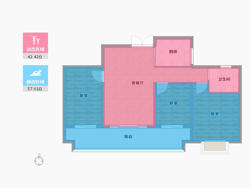 河南省-信阳市-柳岸春风-89.98-户型库-动静分区