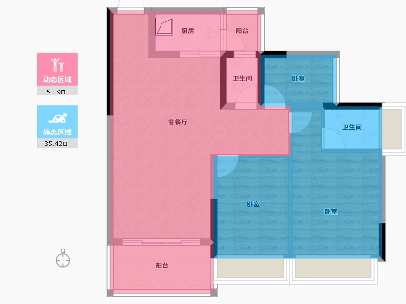 广东省-湛江市-朗悦轩-77.56-户型库-动静分区