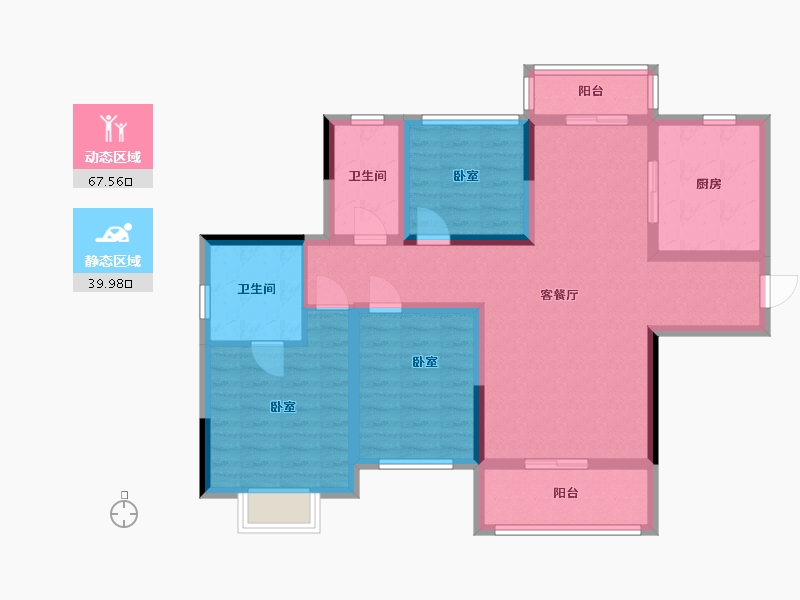 湖南省-株洲市-国投水木十里春风-95.01-户型库-动静分区