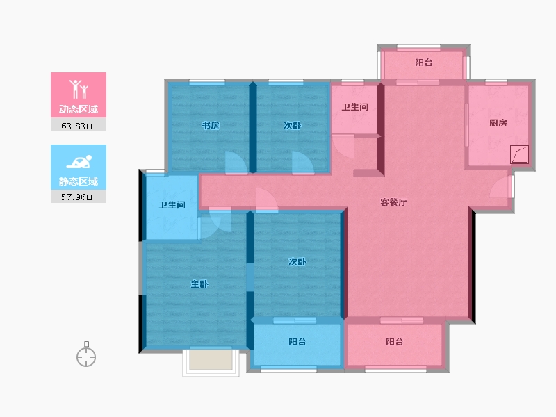 湖南省-长沙市-春和景园-107.88-户型库-动静分区