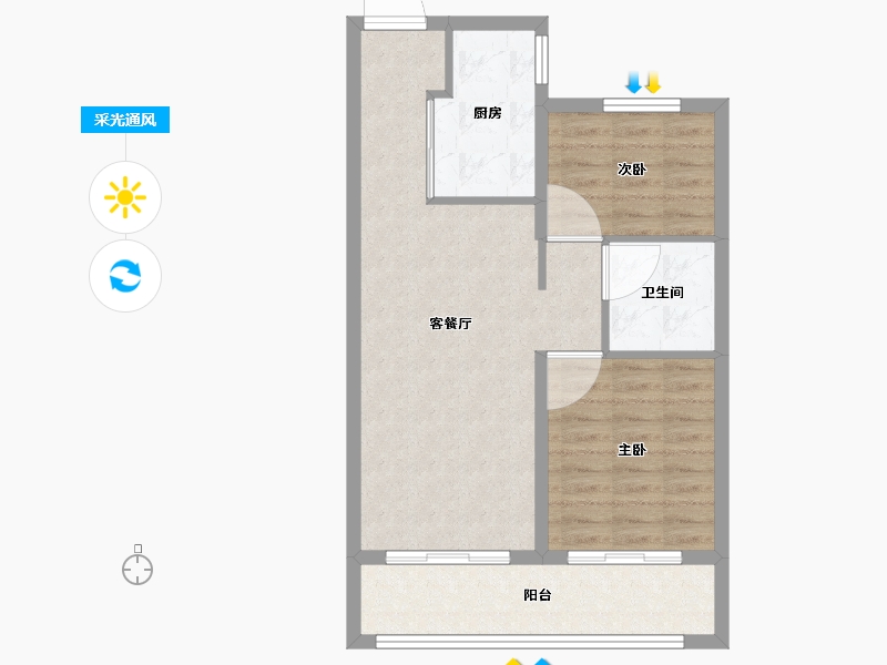 山东省-威海市-威海春风海岸-68.00-户型库-采光通风