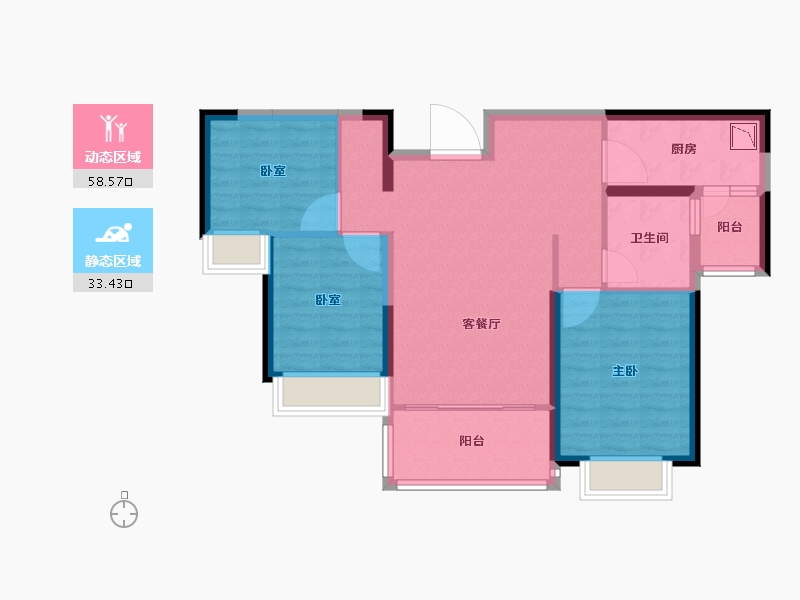 广东省-广州市-恒大鼎湖豪庭-82.00-户型库-动静分区