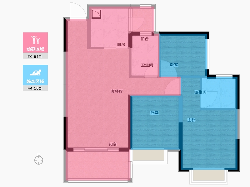 广东省-广州市-恒大鼎湖豪庭-94.00-户型库-动静分区