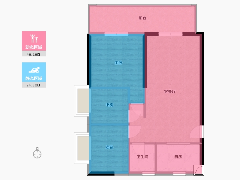 广东省-惠州市-富力湾-67.67-户型库-动静分区