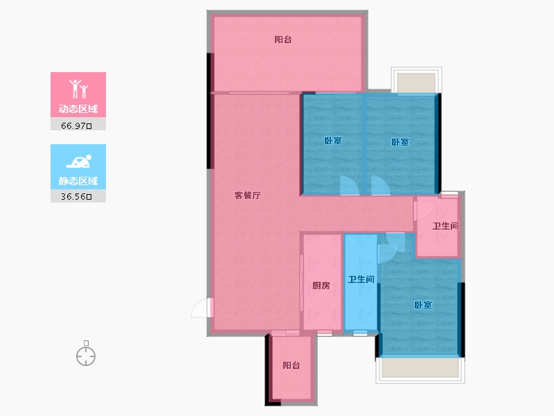 湖南省-衡阳市-珠江愉景南苑-94.38-户型库-动静分区