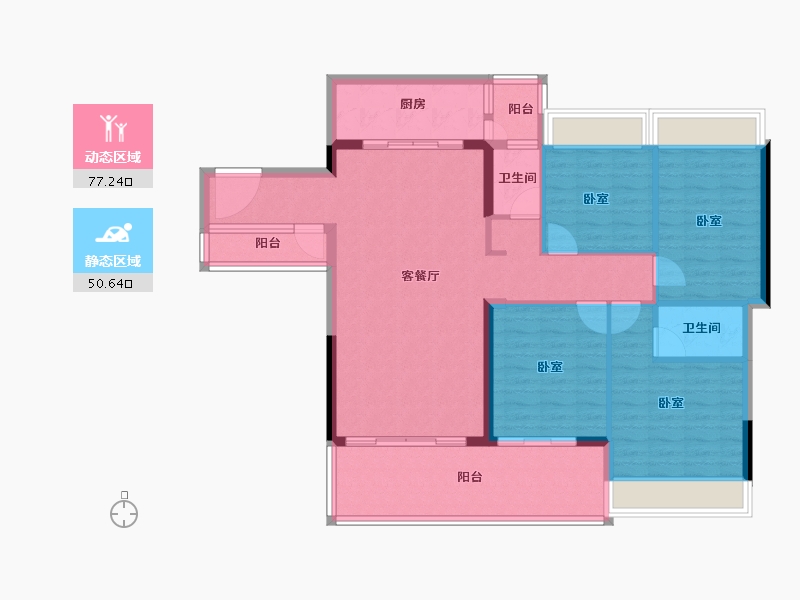 广东省-湛江市-冠利万科苑-115.50-户型库-动静分区