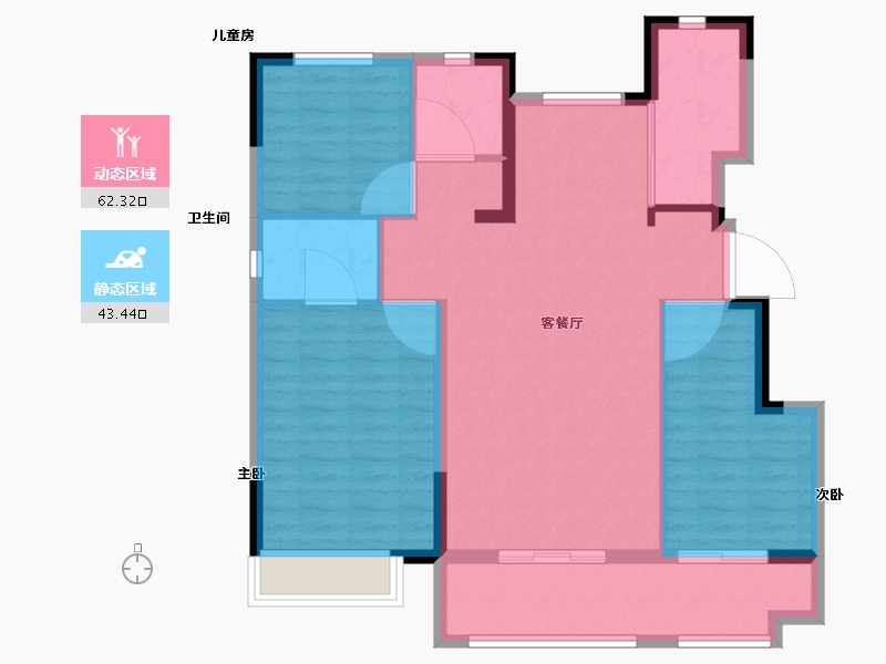 山东省-威海市-中梁国信海岳府-95.99-户型库-动静分区