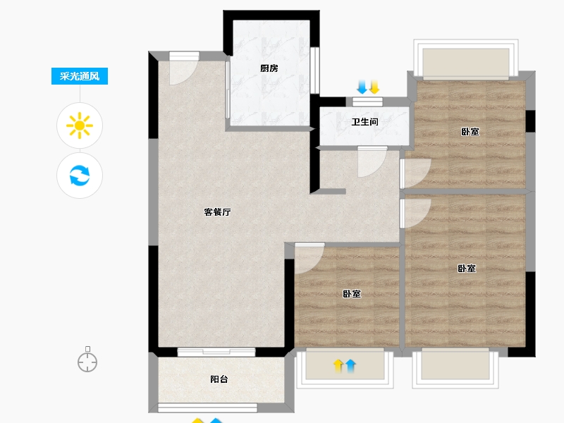 江苏省-无锡市-上城壹号-71.01-户型库-采光通风