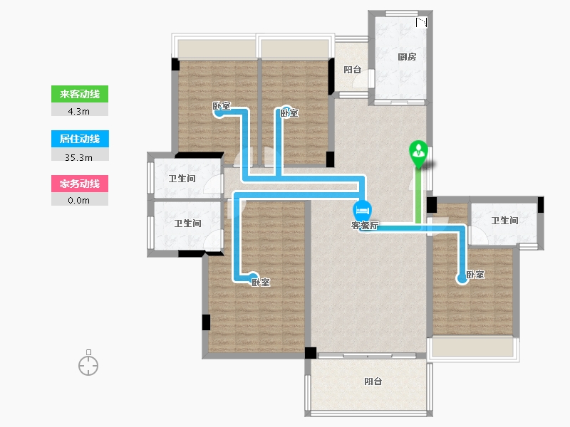 广东省-广州市-雅瑶绿洲星悦湾-146.00-户型库-动静线