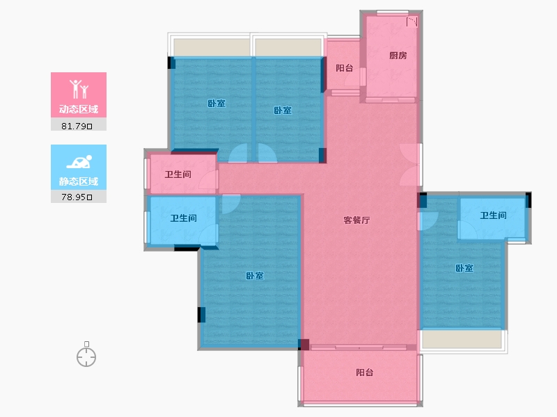 广东省-广州市-雅瑶绿洲星悦湾-146.00-户型库-动静分区