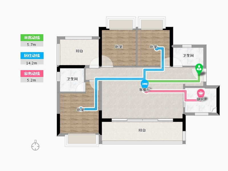 广东省-湛江市-湛江爱琴海国际广场-93.26-户型库-动静线