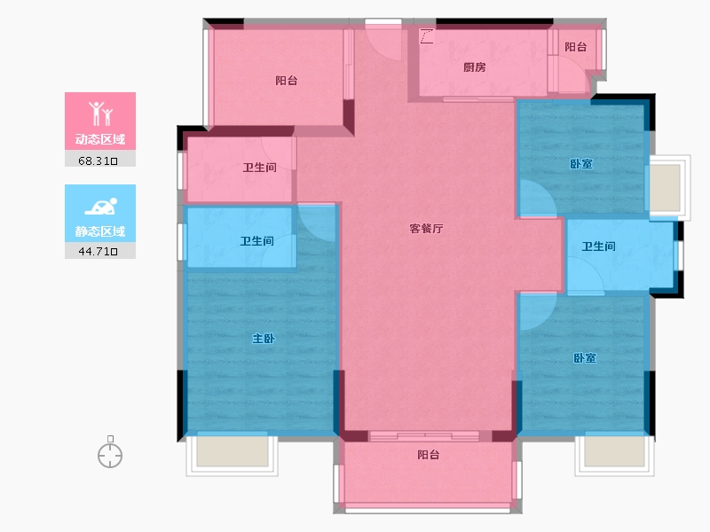 广东省-佛山市-奥园公园一号-102.20-户型库-动静分区