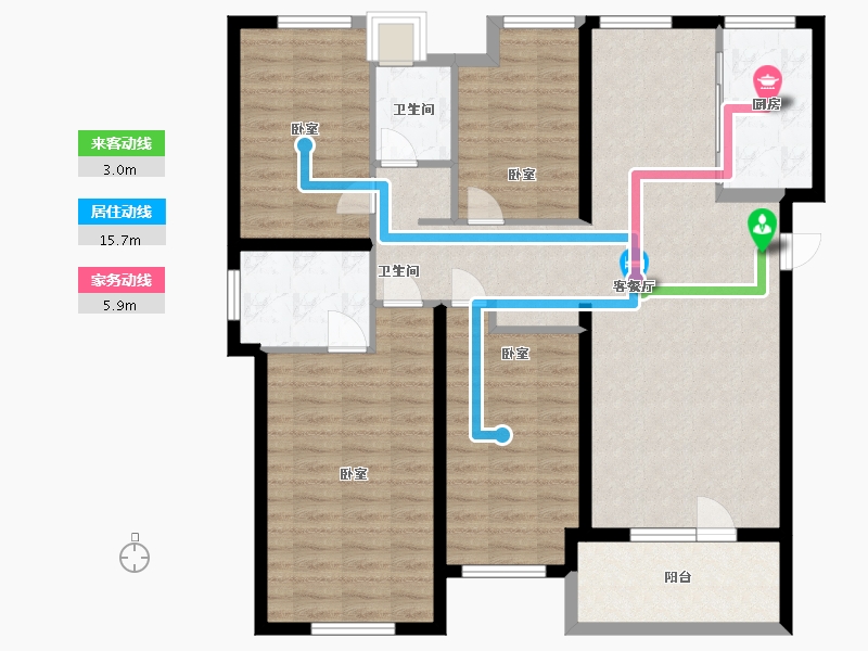 湖北省-武汉市-兰亭大境-110.00-户型库-动静线