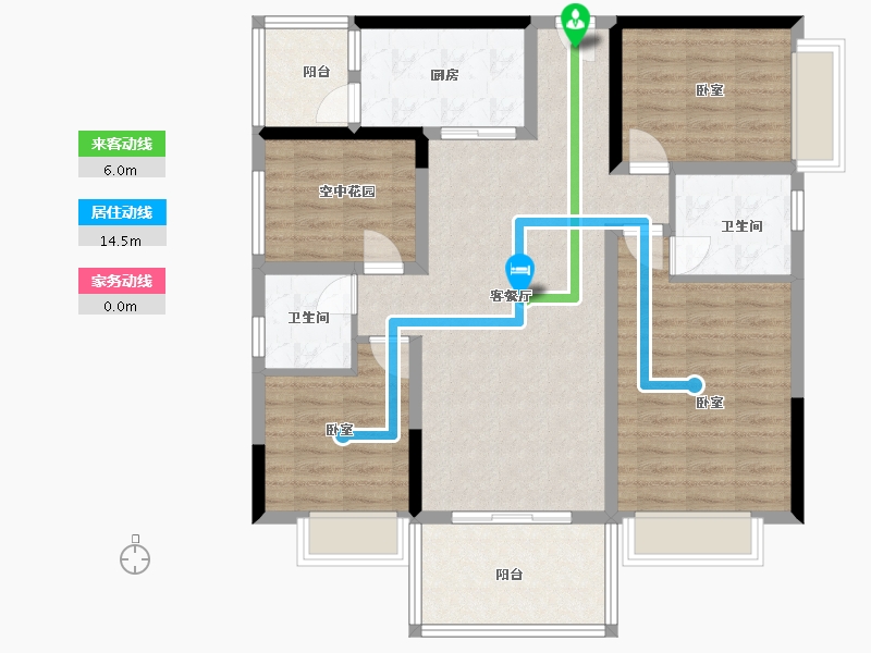 广东省-佛山市-中惠璧珑湾-101.39-户型库-动静线