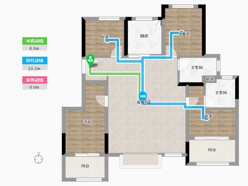 浙江省-宁波市-万科云谷-98.16-户型库-动静线