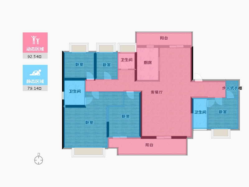 湖南省-株洲市-碧桂园醴陵府-154.93-户型库-动静分区