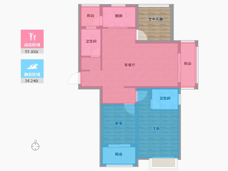 安徽省-六安市-和顺·沁园春-90.16-户型库-动静分区