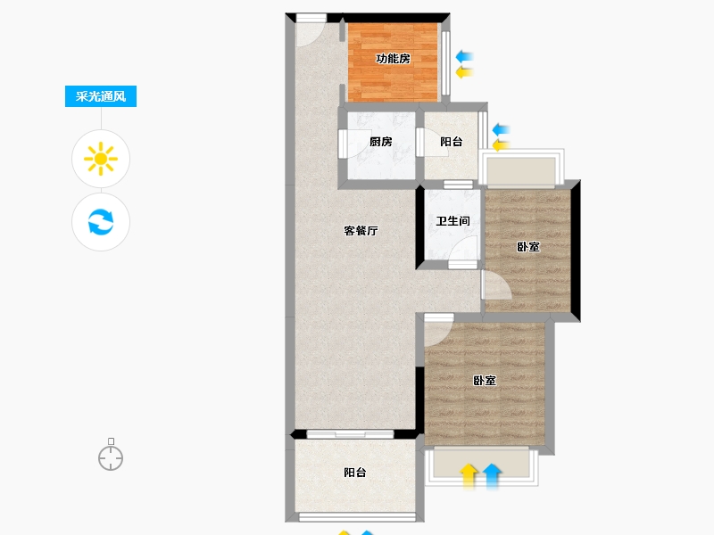 广东省-珠海市-润颐居-70.50-户型库-采光通风