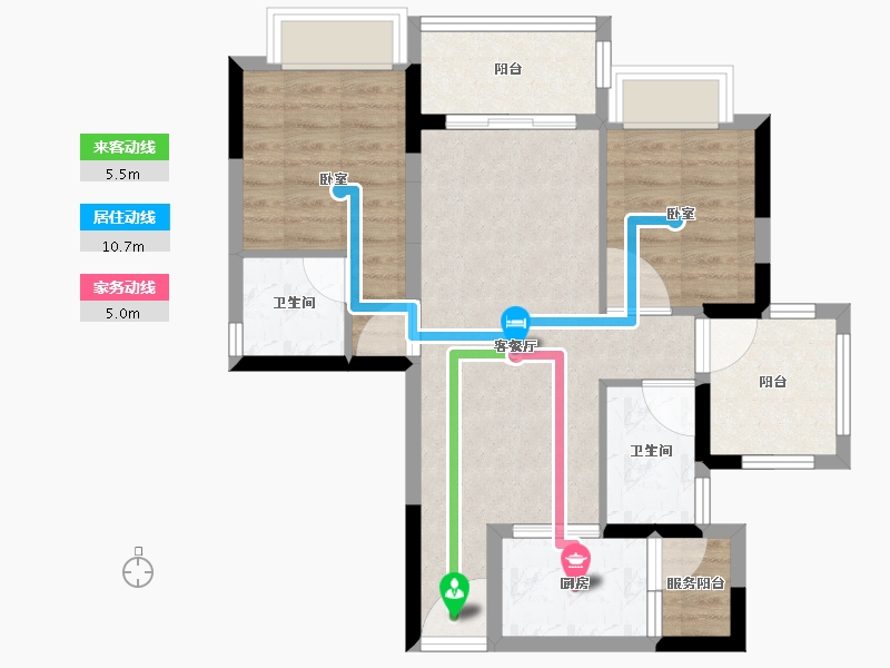 广东省-湛江市-湛江爱琴海国际广场-67.45-户型库-动静线