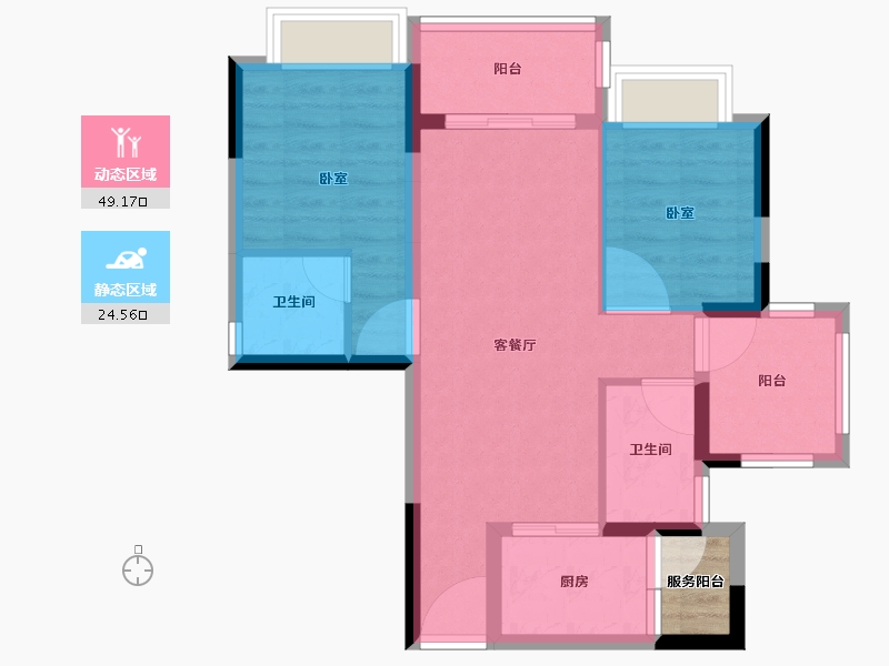 广东省-湛江市-湛江爱琴海国际广场-67.45-户型库-动静分区