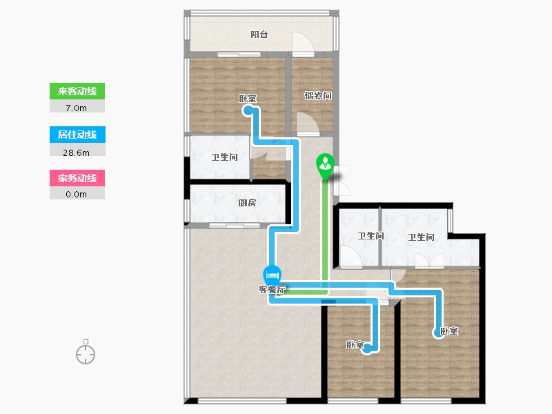 湖北省-武汉市-绿地海珀滨江-154.00-户型库-动静线