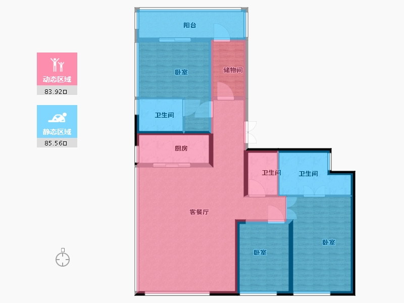 湖北省-武汉市-绿地海珀滨江-154.00-户型库-动静分区