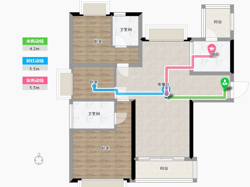 湖北省-黄石市-黄石恒大御景-88.10-户型库-动静线