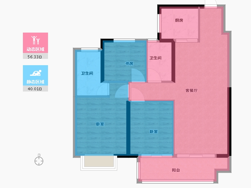 湖北省-武汉市-新城璞樾门第-87.00-户型库-动静分区