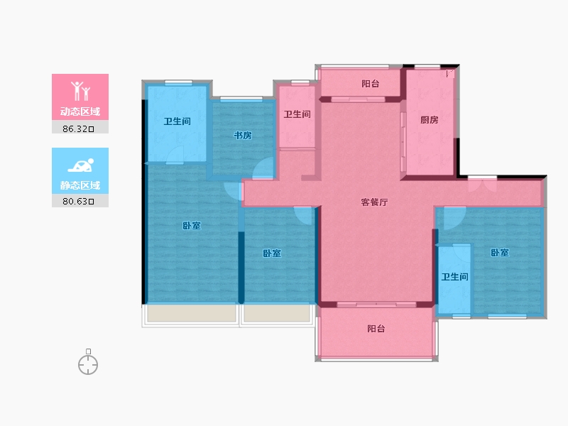 广东省-江门市-碧桂园·滨江天际-150.61-户型库-动静分区