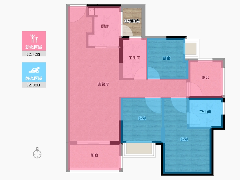 广东省-湛江市-湛江爱琴海国际广场-76.87-户型库-动静分区