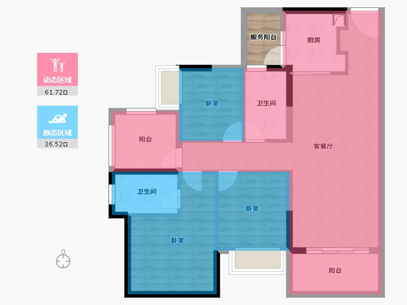 广东省-湛江市-湛江爱琴海国际广场-90.41-户型库-动静分区