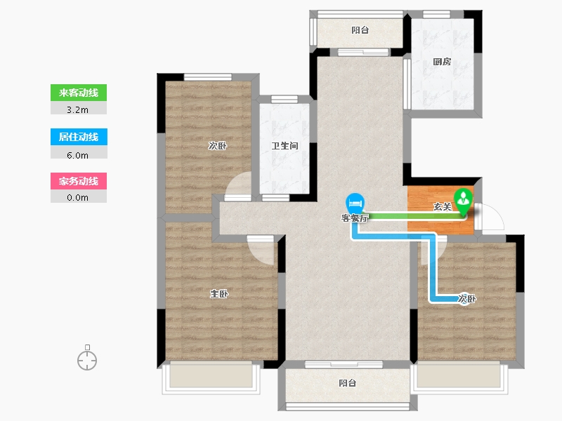 河南省-平顶山市-汝州建业桂园-96.00-户型库-动静线