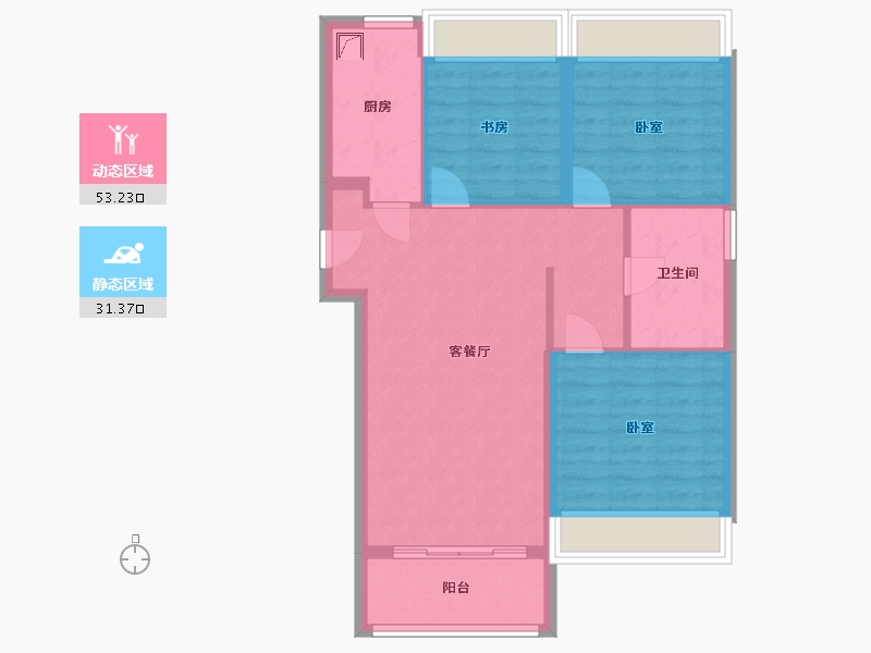 湖北省-武汉市-华发中城荟中央首府-76.00-户型库-动静分区