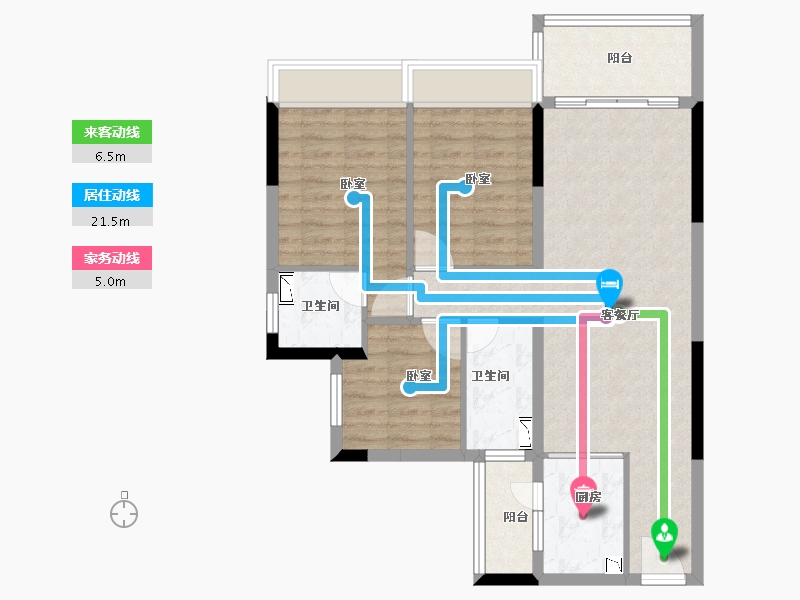 广东省-广州市-广州碧桂园樾时光-83.00-户型库-动静线