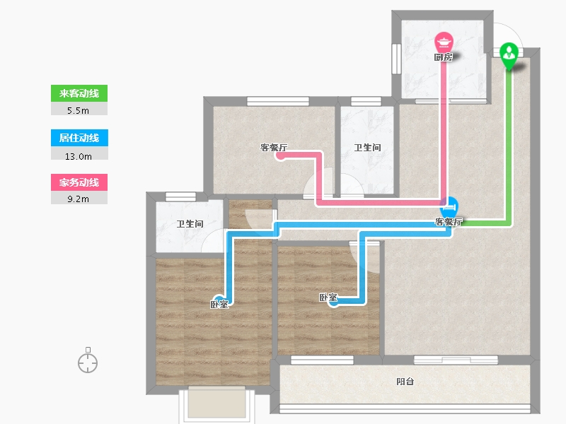 湖北省-孝感市-悟星城-74.54-户型库-动静线