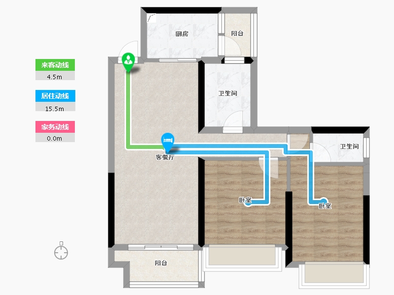 广东省-江门市-方圆月岛首府-70.63-户型库-动静线