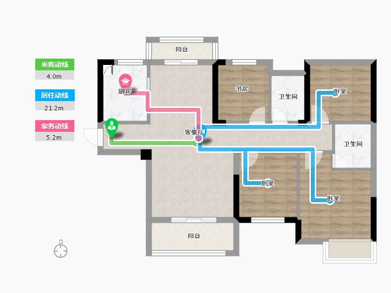 湖北省-荆州市-九坤锦沙澜台-79.03-户型库-动静线