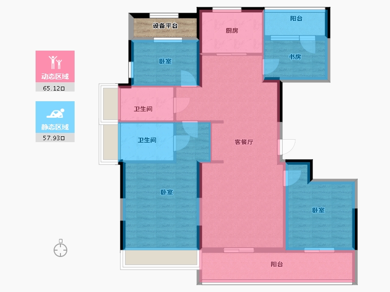 浙江省-舟山市-金宸府-113.34-户型库-动静分区