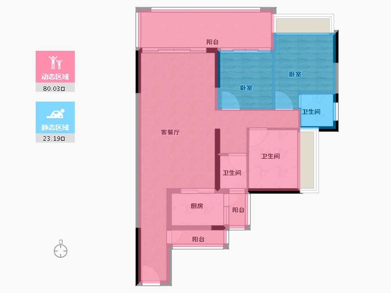 广东省-湛江市-冠利万科苑-92.37-户型库-动静分区