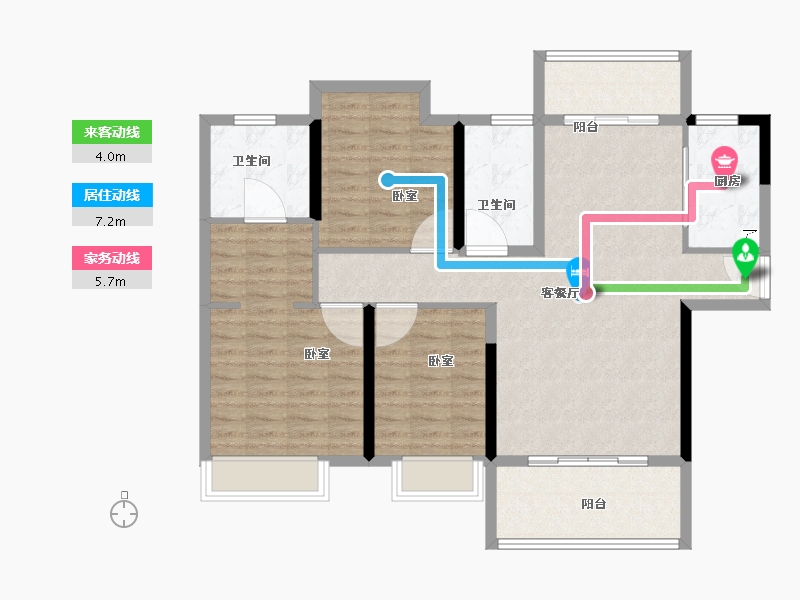 广东省-江门市-方圆月岛首府-103.41-户型库-动静线