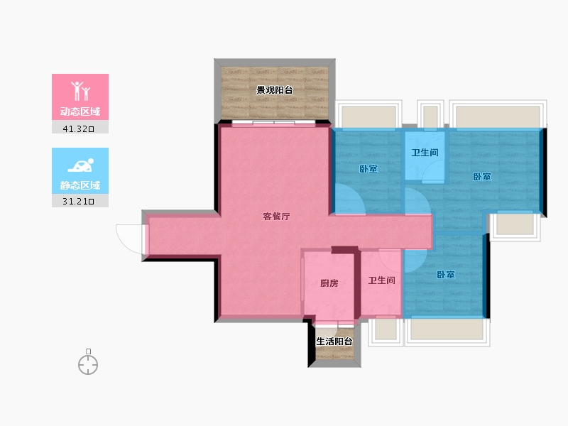 广东省-湛江市-千和园-74.08-户型库-动静分区