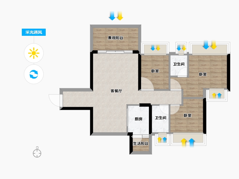 广东省-湛江市-千和园-74.08-户型库-采光通风