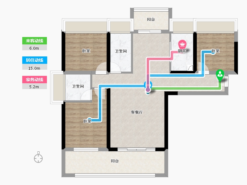 广东省-江门市-东方华庭-93.22-户型库-动静线