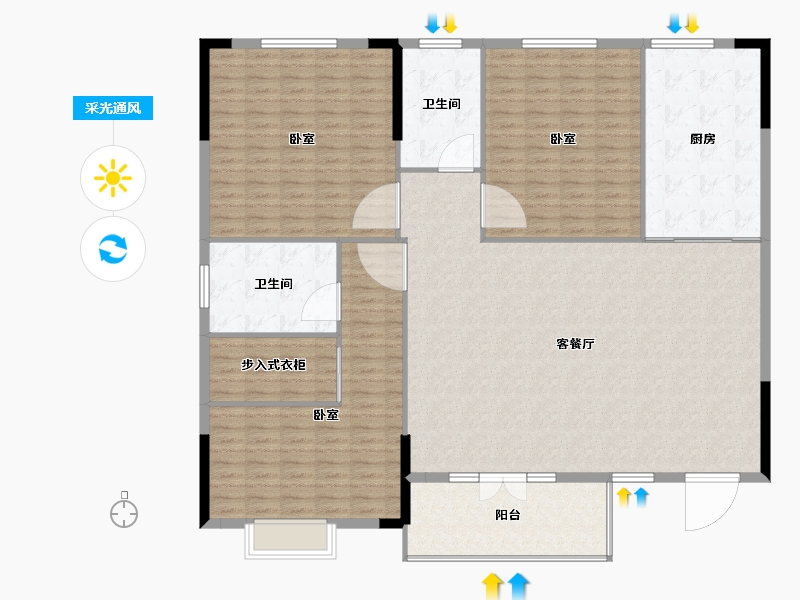 湖北省-宜昌市-华强·凤凰城-186.07-户型库-采光通风